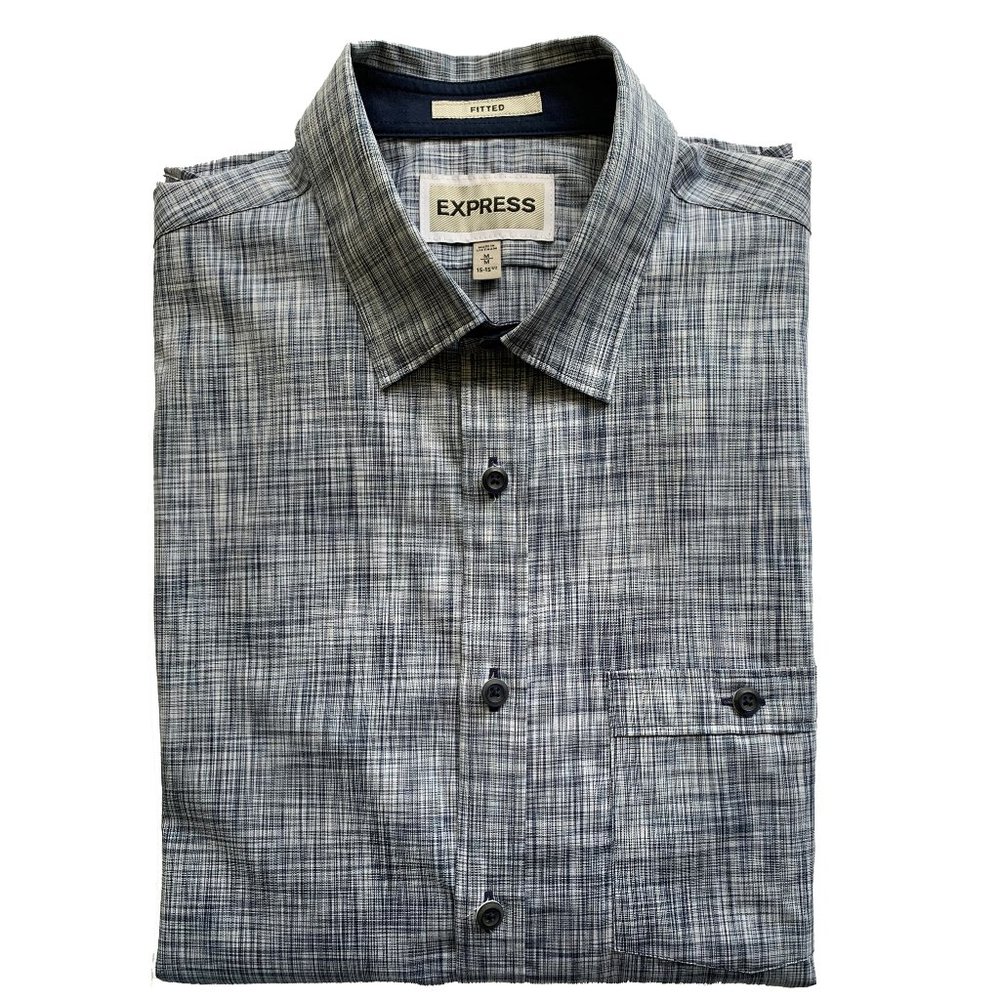 Express Fitted Button Down Collared Shirt - image 1